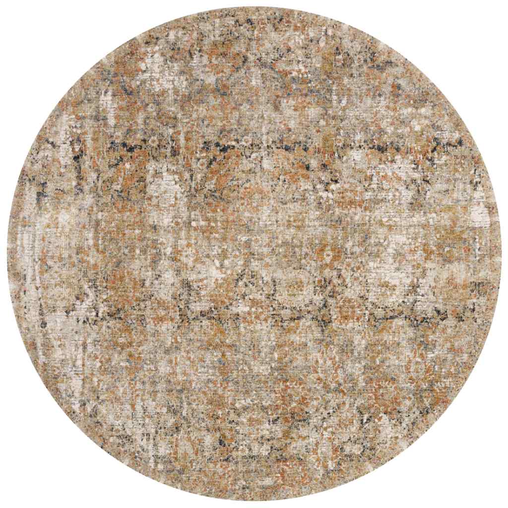 Loloi Theia Collection Taupe / Gold Rug THE-02 Taupe / Gold / 7'-10" x 7'-10" Round
