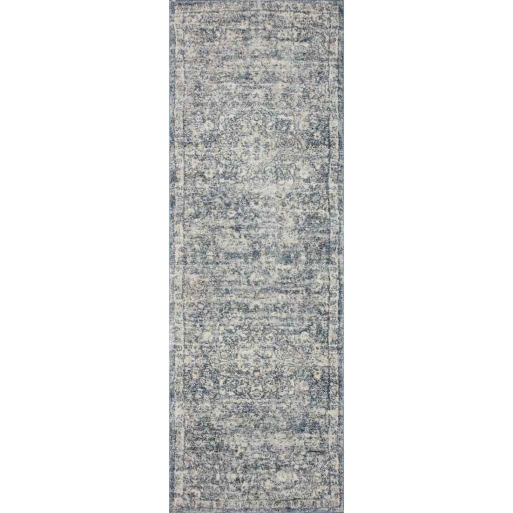 Loloi Theory Collection Ivory / Blue Rug THY-02 Ivory / Blue / 2'-7" x 13'