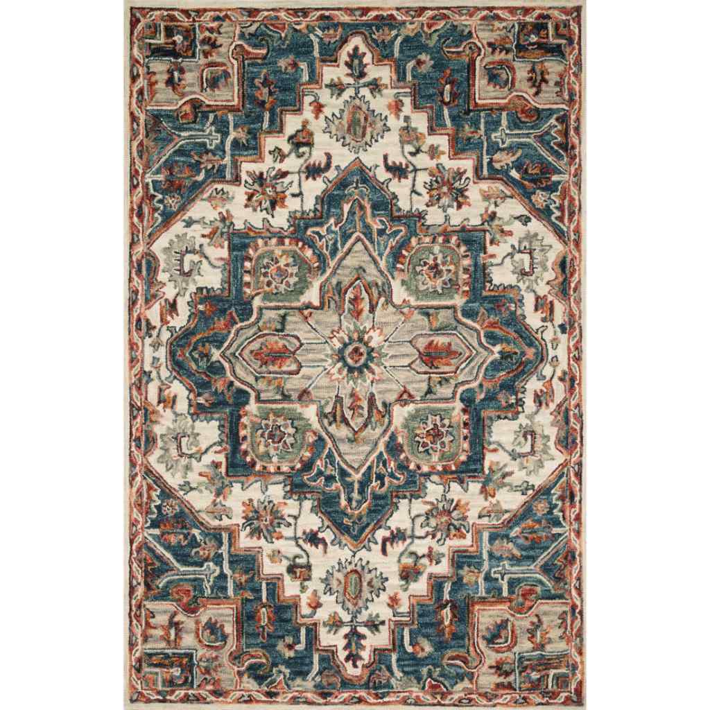 Loloi Victoria Collection Blue / Red Rug VK-16 Blue / Red / 18" x 18" Sample