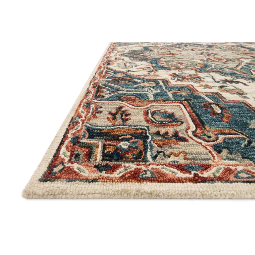 Loloi Victoria Collection Blue / Red Rug VK-16 Blue / Red / 18" x 18" Sample