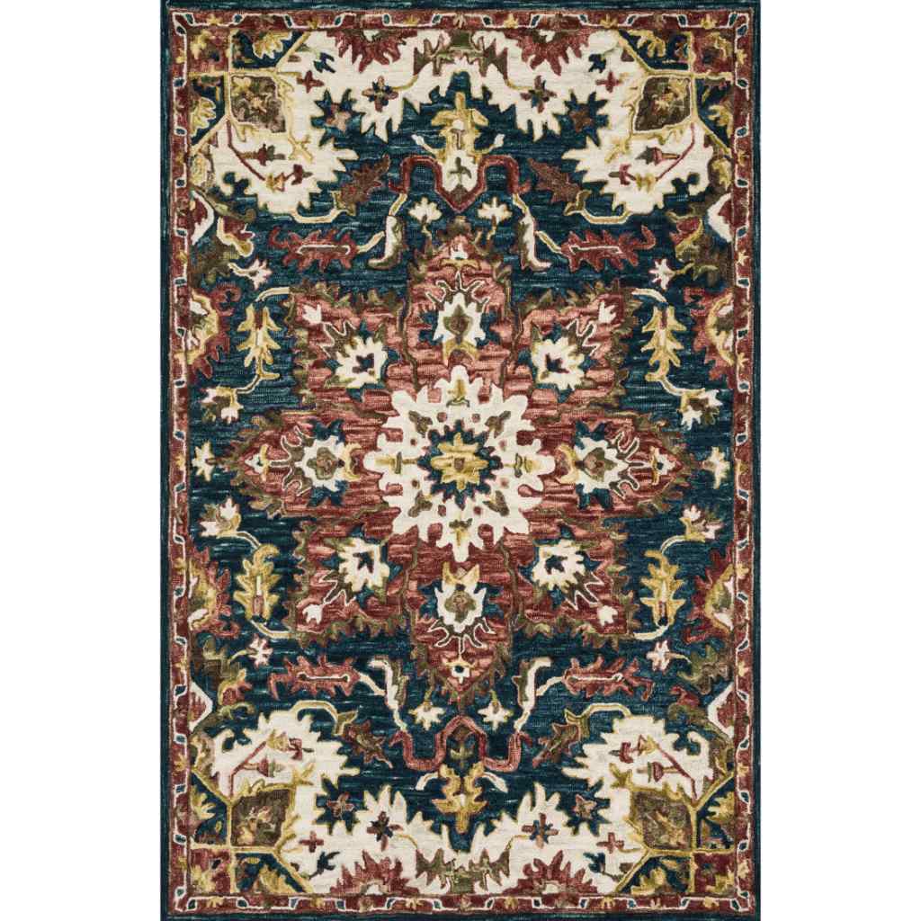 Loloi Victoria Collection Teal / Raspberry Rug VK-13 Teal / Raspberry / 9'-3" x 13'