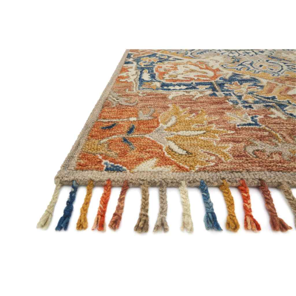 Loloi Zharah Collection Rust / Blue Rug ZR-10 Rust / Blue / 18" x 18" Sample