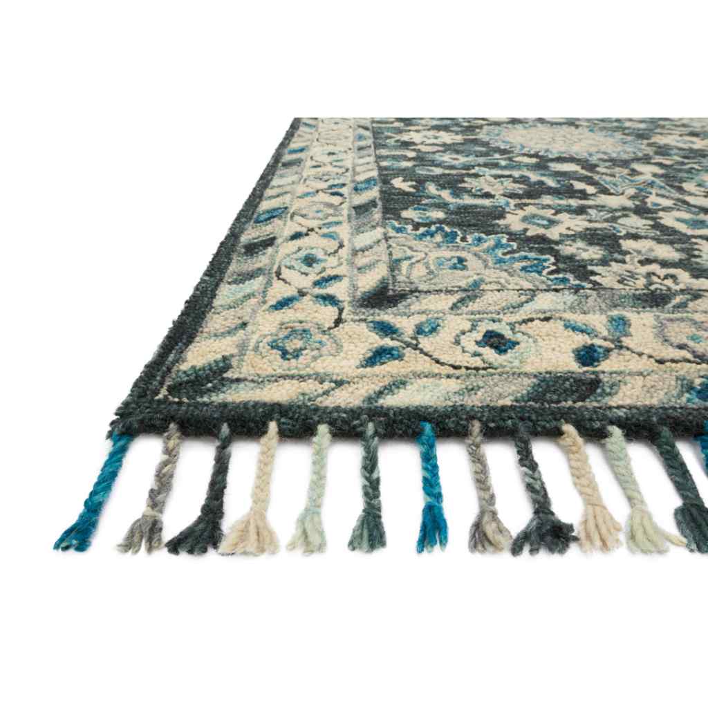 Loloi Zharah Collection Teal / Grey Rug ZR-02 Teal / Grey / 18" x 18" Sample