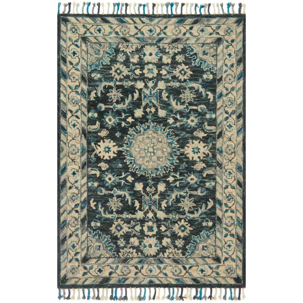 Loloi Zharah Collection Teal / Grey Rug ZR-02 Teal / Grey / 9'-3" x 13'