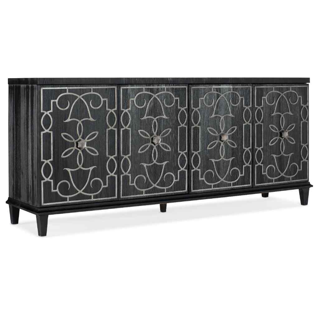 Melange Madeline Four Door Credenza Black