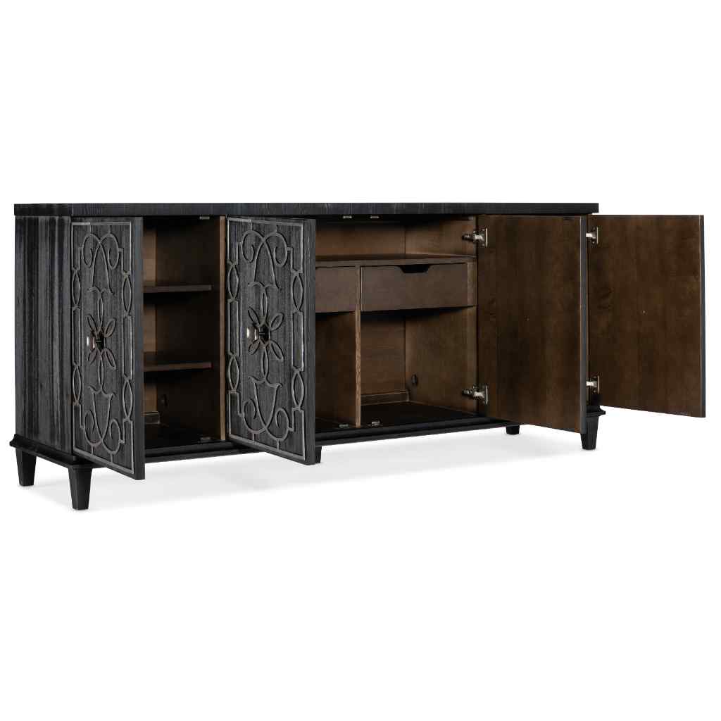 Melange Madeline Four Door Credenza Black