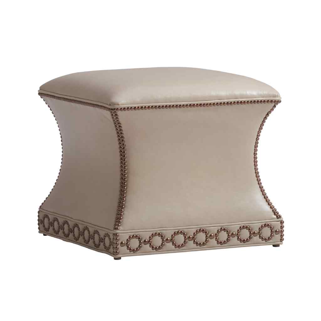 Merino Leather Ottoman Brown