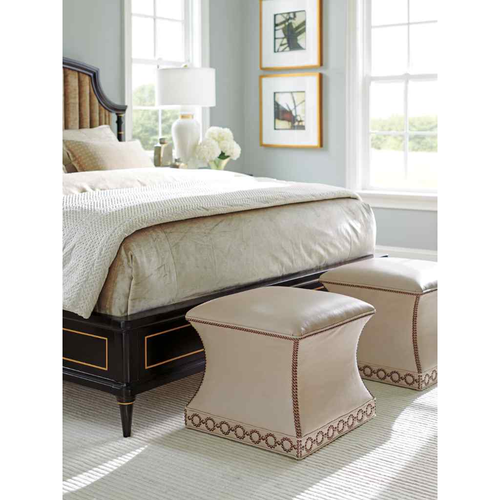 Merino Leather Ottoman Brown
