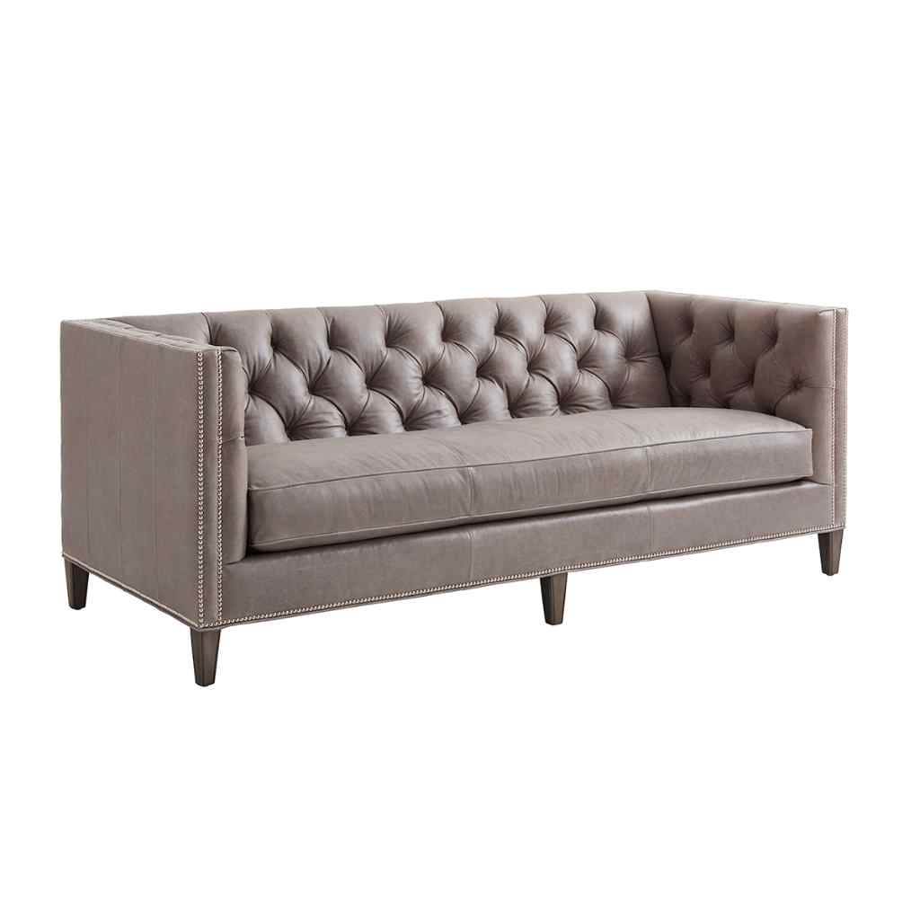 Monaco Leather Sofa Misty Gray