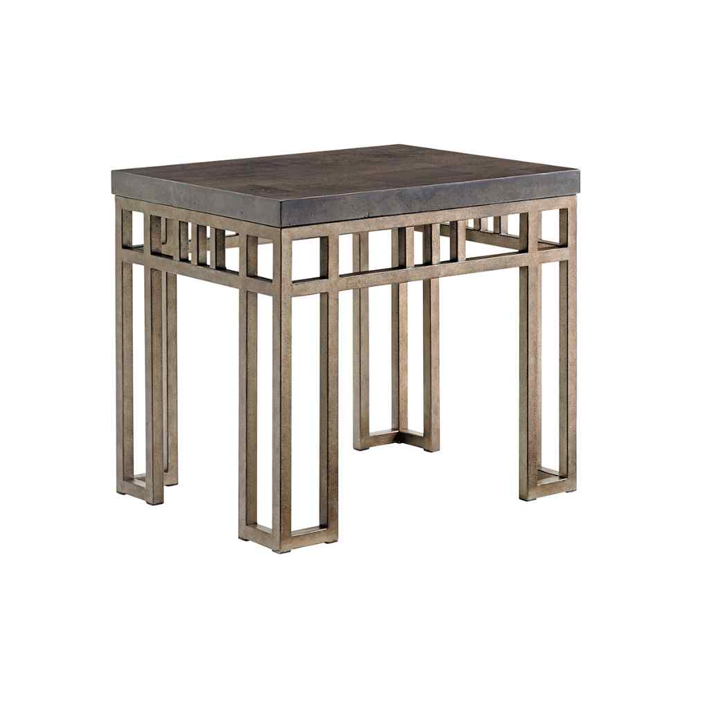 Montera Travertine End Table Driftwood