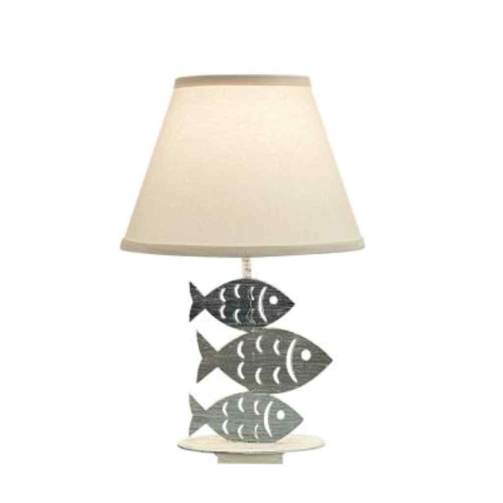 Nautical Iron 3 Fish Accent Lamp Cottage/Nautical