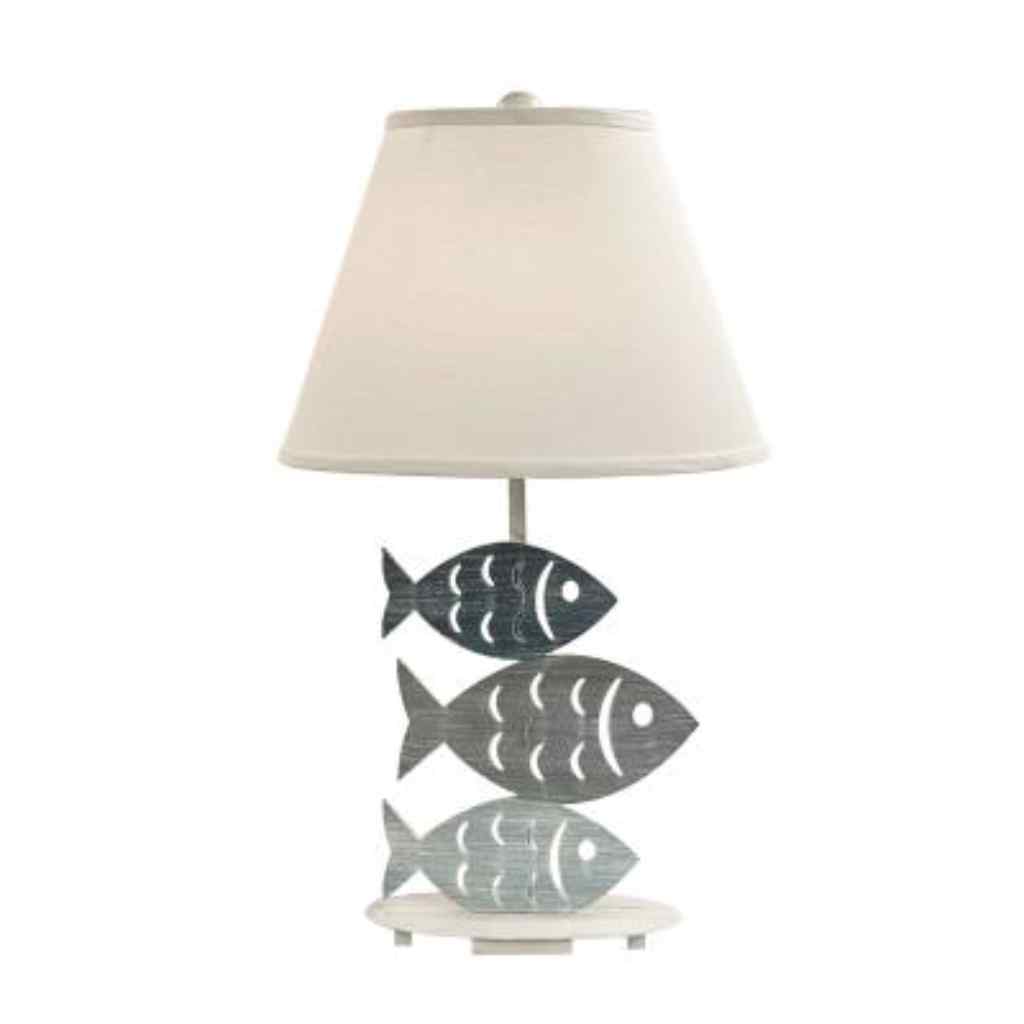 Nautical Iron 3 Fish Table Lamp Cottage/Nautical