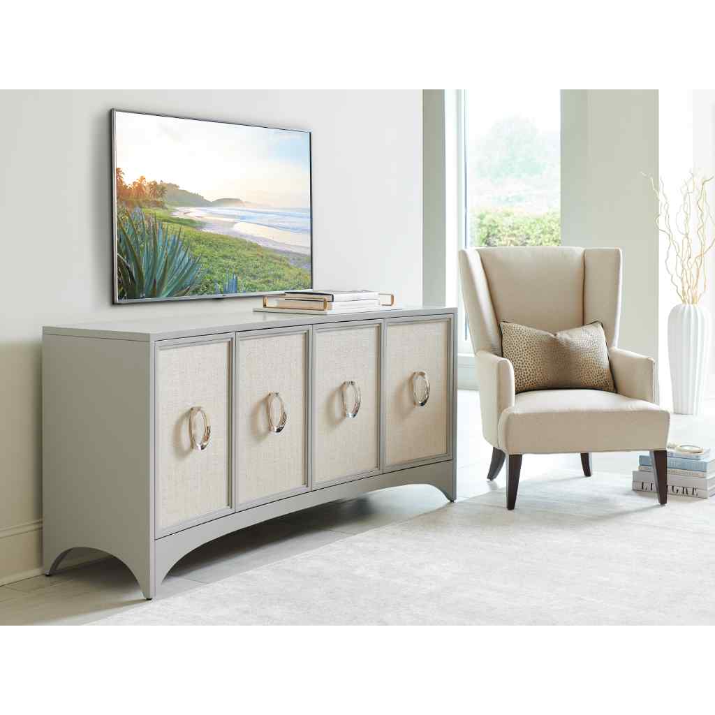 Newbury Park Raffia Media Console Brown