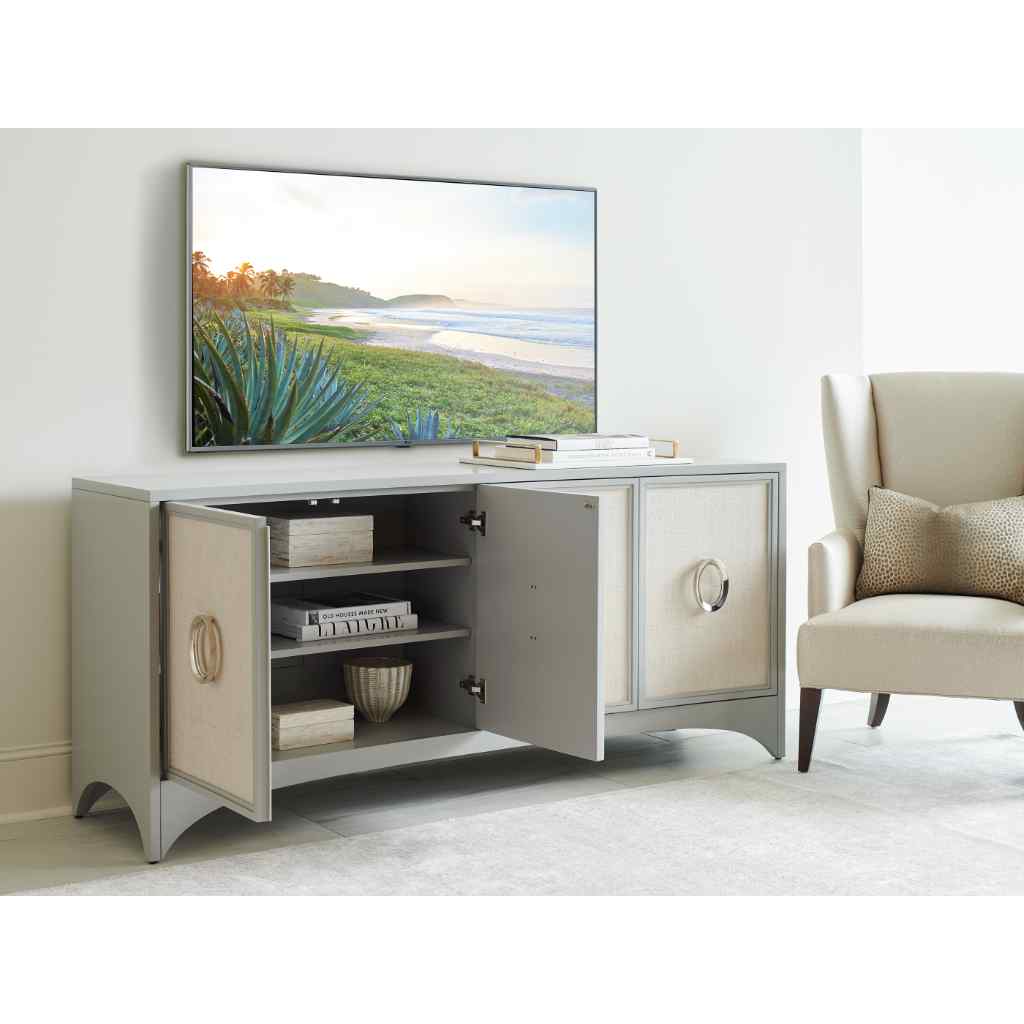 Newbury Park Raffia Media Console Brown