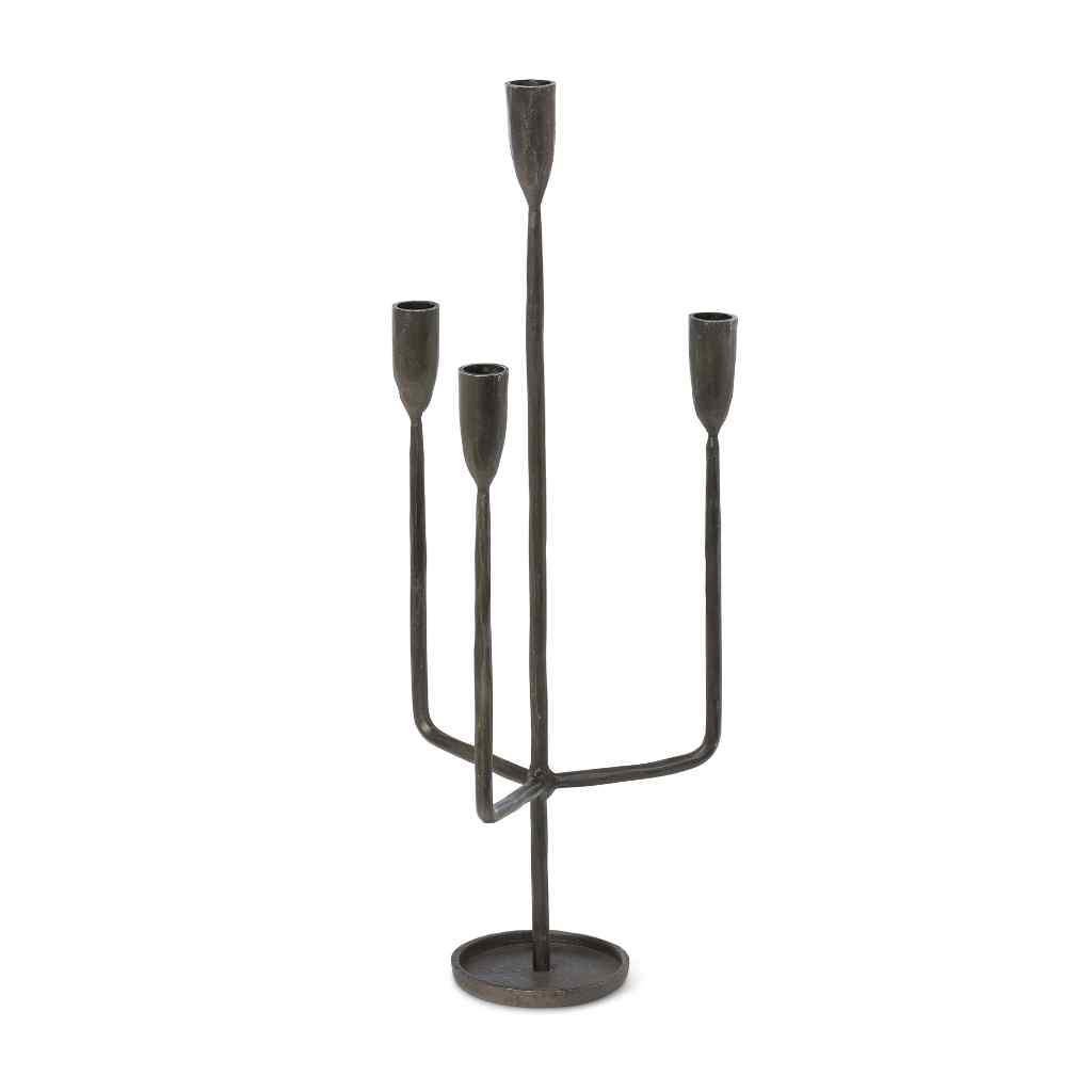 Primitive Iron Candelabra Black