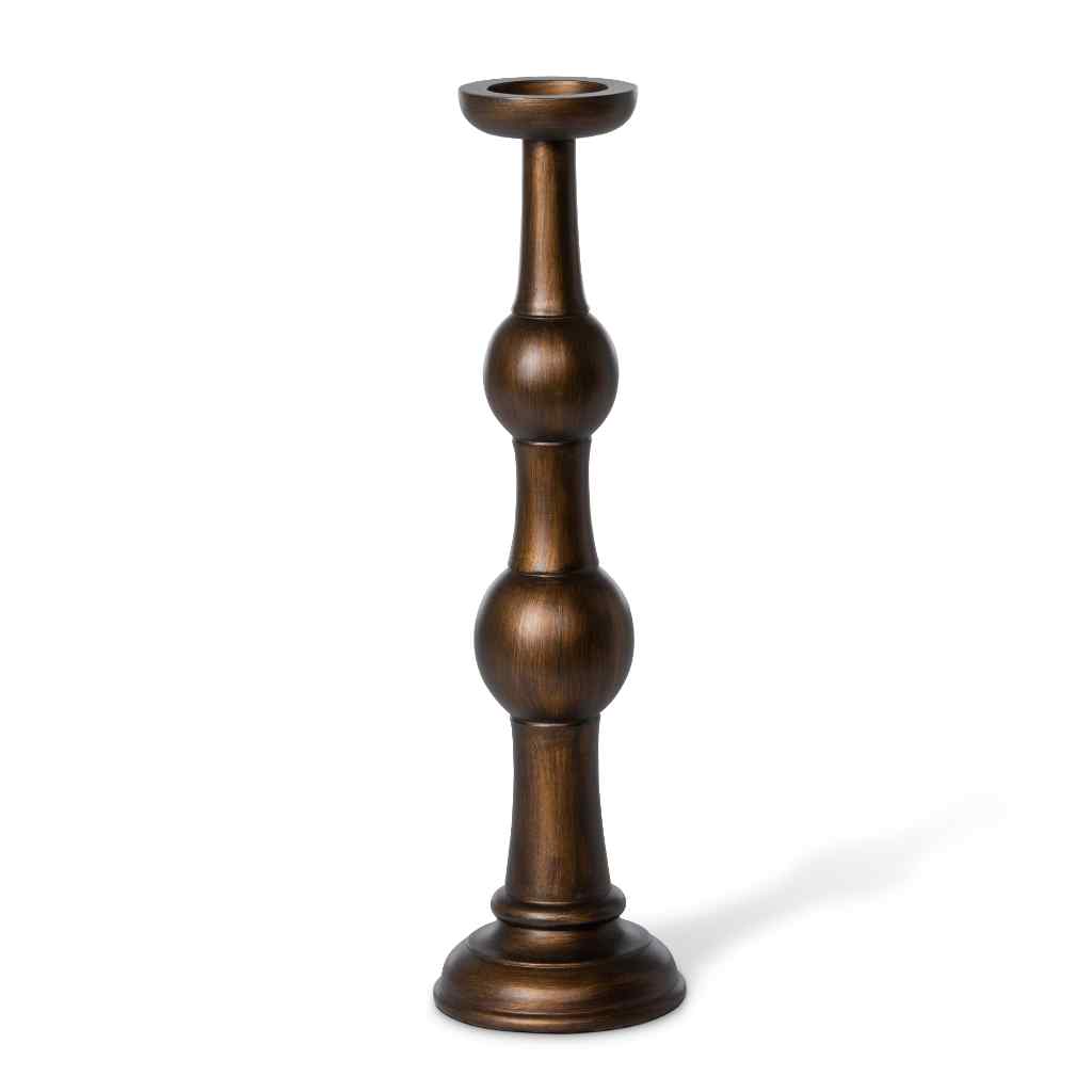 Manor Hearth Wood Candle Holder, Large Bronze