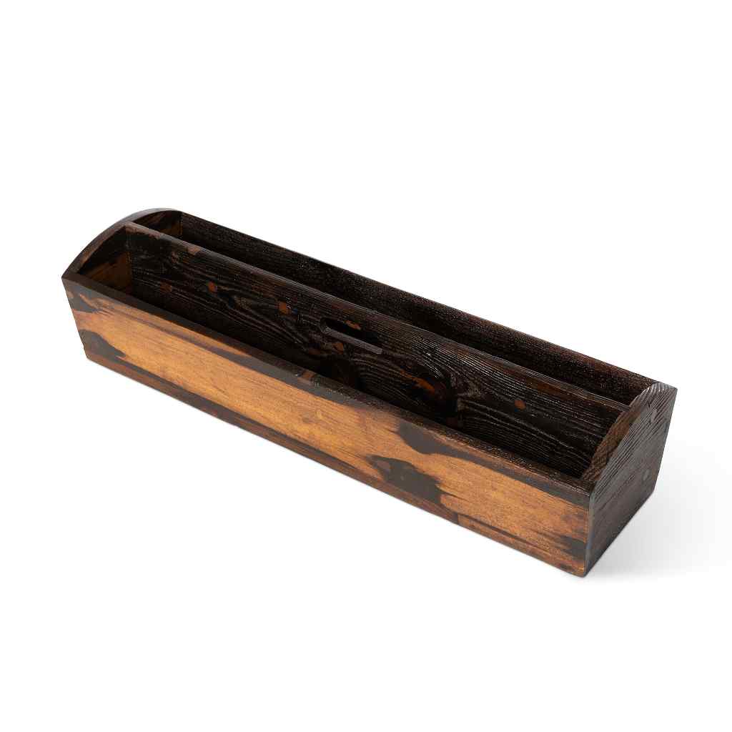 Wooden Trough Planter Brown