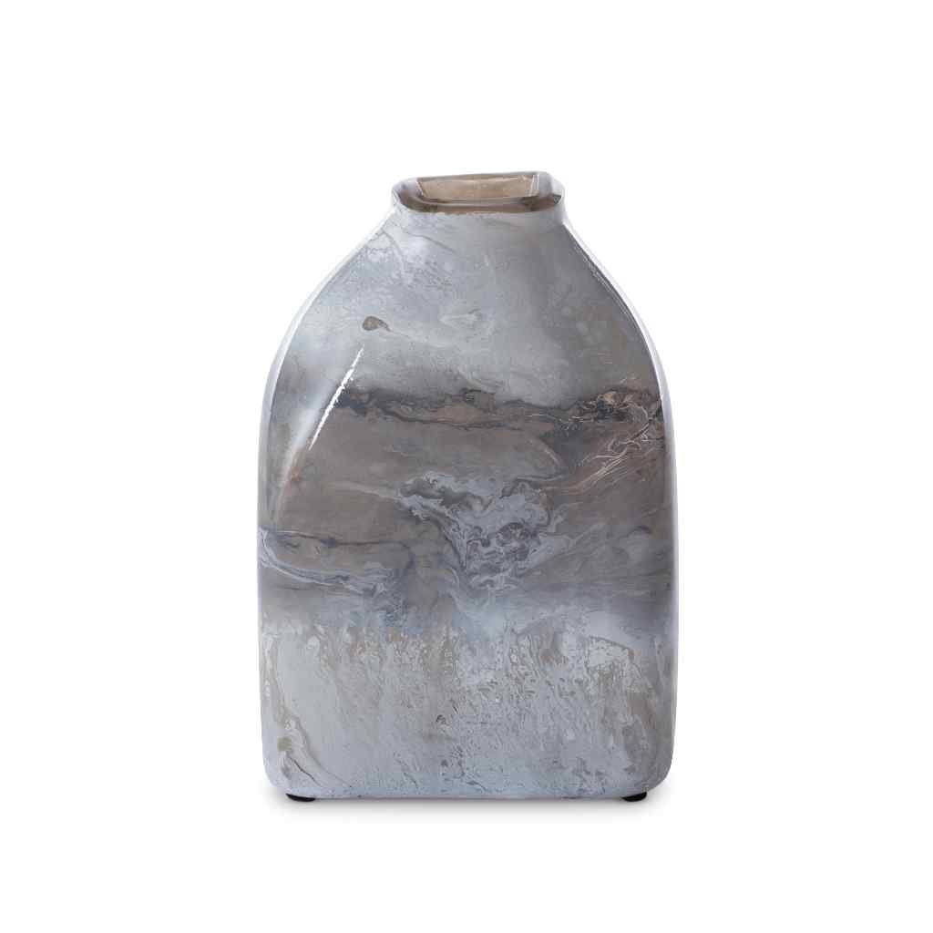 Tempest Artisan Glass Vase, Medium White