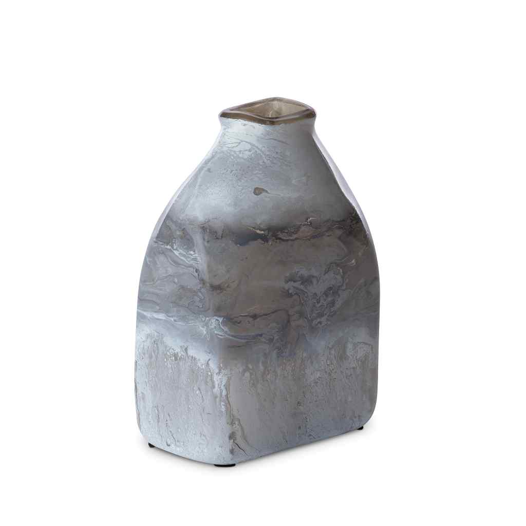 Tempest Artisan Glass Vase, Medium White