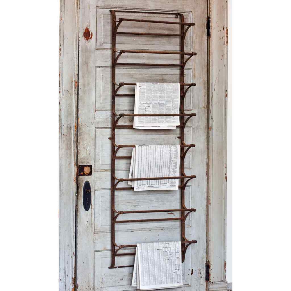 Metal Wall Display Rack Brown
