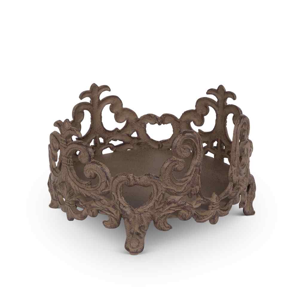 Acanthus Cast Aluminum Salad Plate Holder Brown
