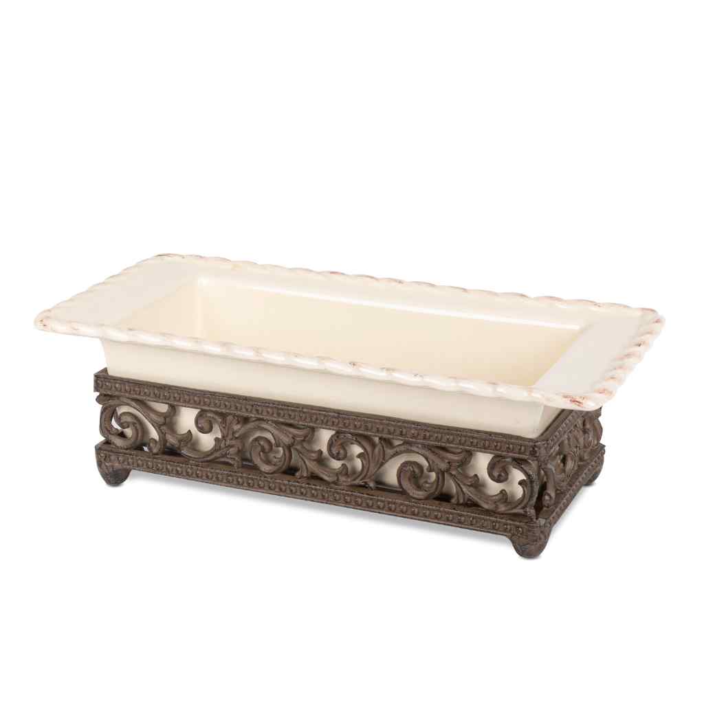 Acanthus Stoneware Loaf Serving Dish Brown