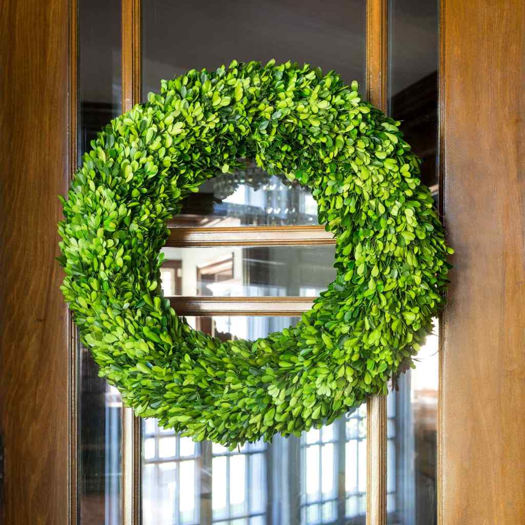 Preserved Boxwood Wreath, Large White
