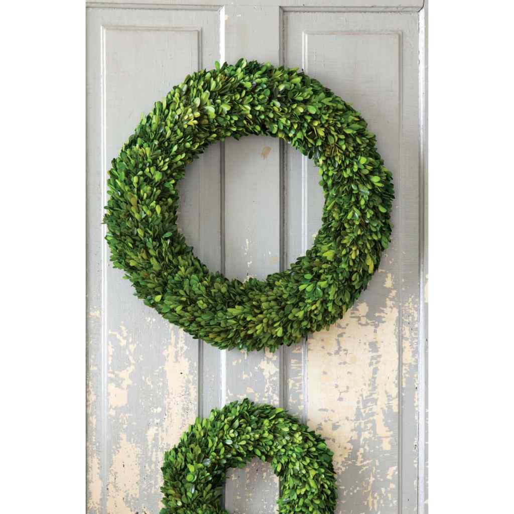 Preserved Boxwood Wreath, Large White