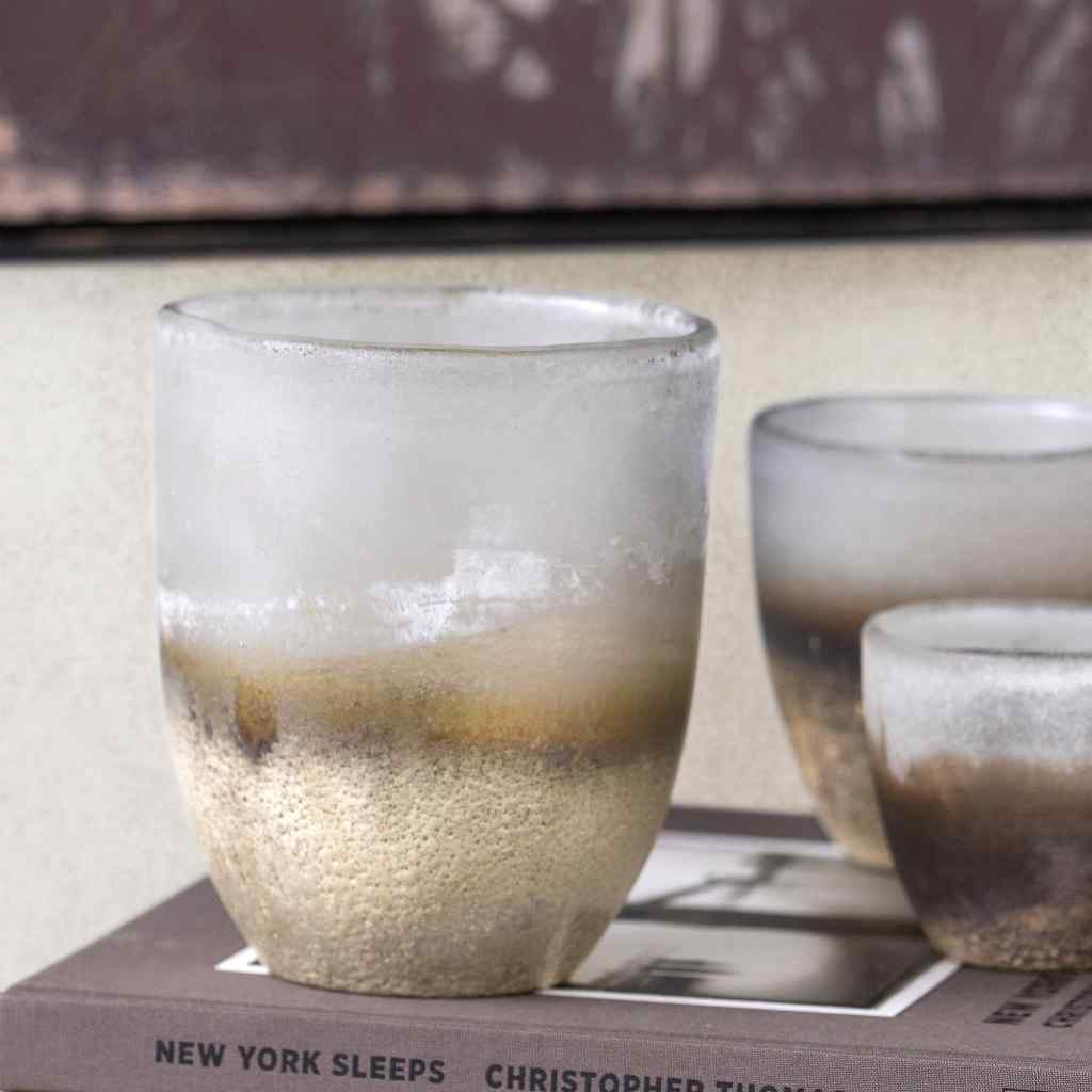 Fairbanks Organic Glass Vase, Medium Bronze