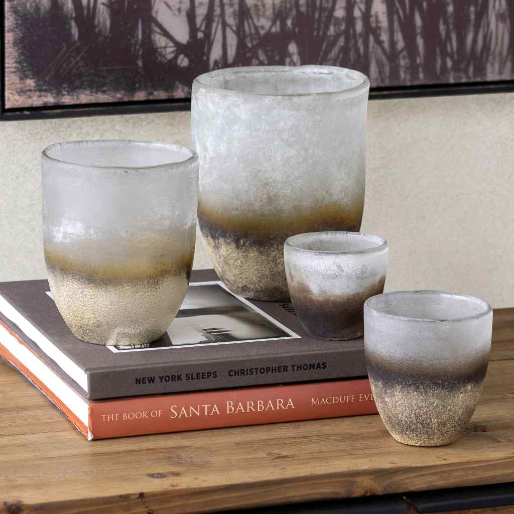 Fairbanks Organic Glass Vase, Medium Bronze
