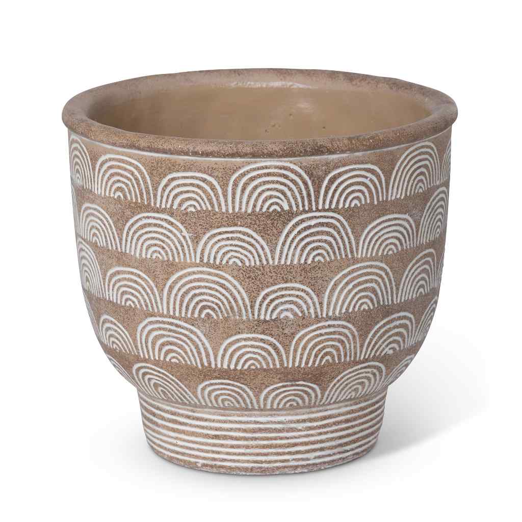 Vista Cement Pot, 9.25" Brown