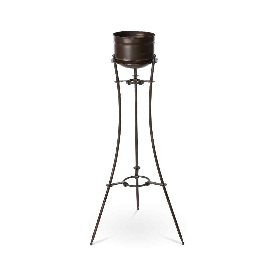 Portal Metal Stand and Pot, Tall Bronze