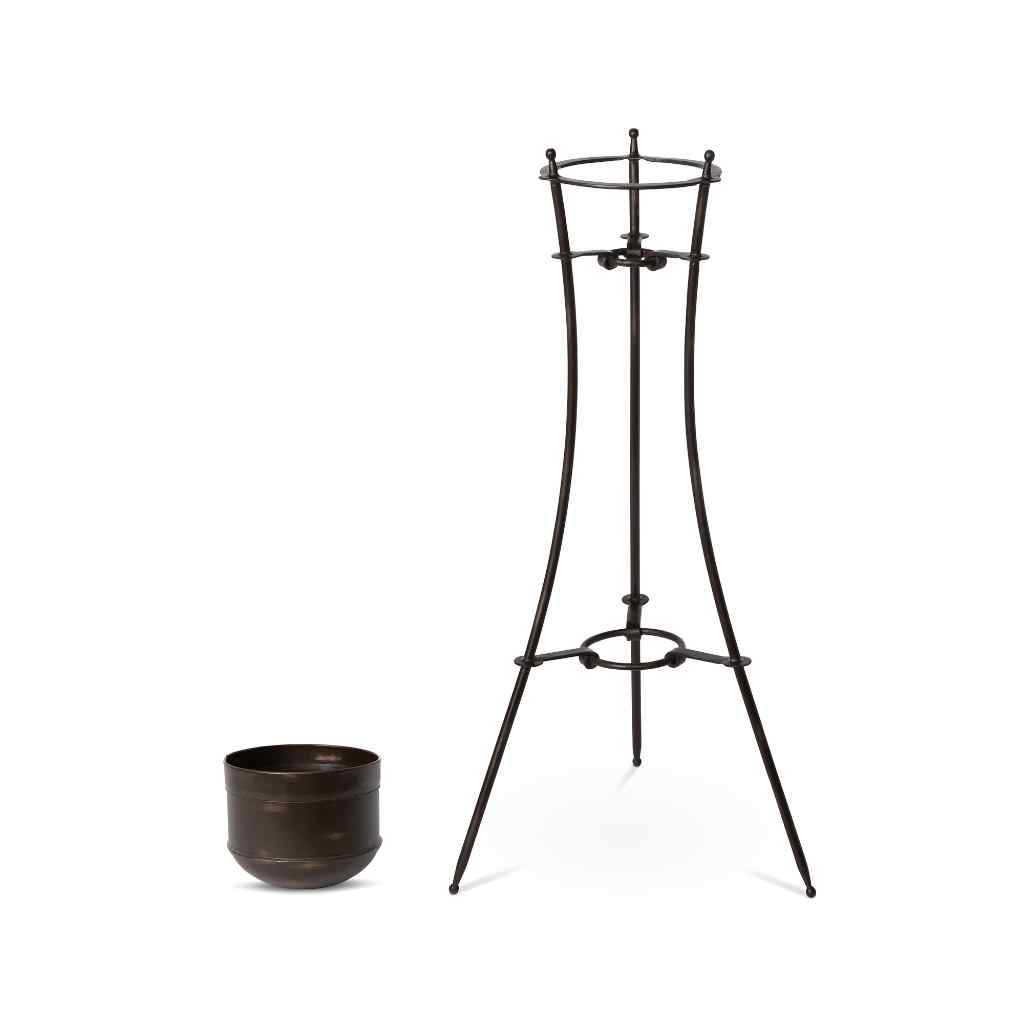 Portal Metal Stand and Pot, Tall Bronze