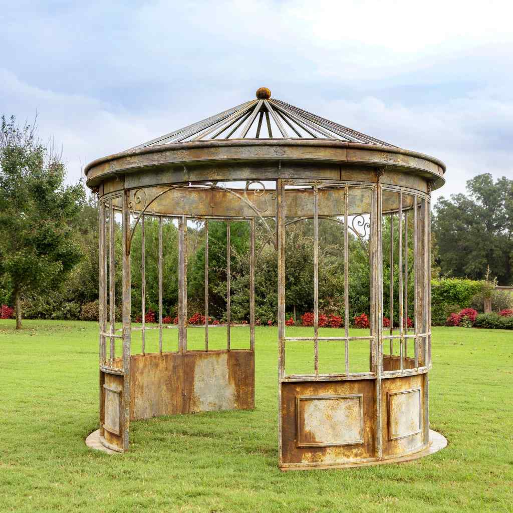 Aged Metal Gazebo Gray