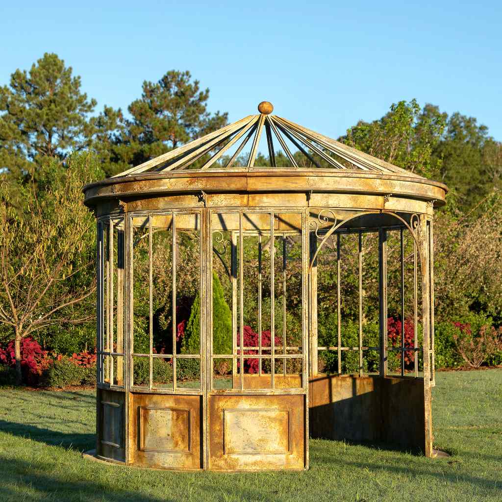 Aged Metal Gazebo Gray