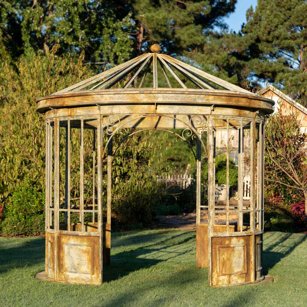 Aged Metal Gazebo Gray