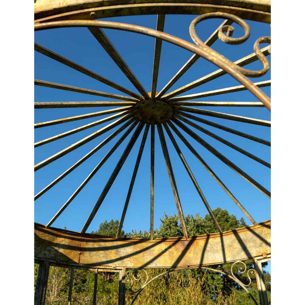 Aged Metal Gazebo Gray