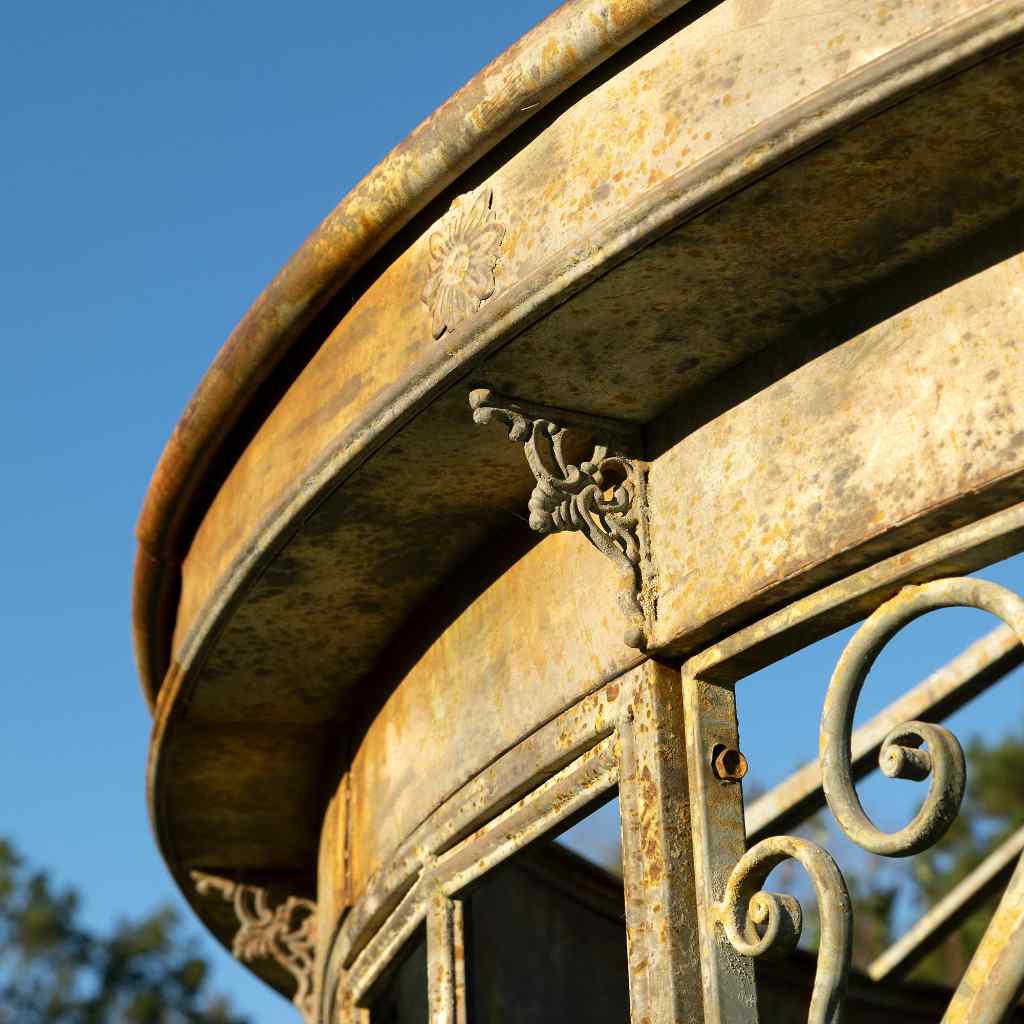 Aged Metal Gazebo Gray
