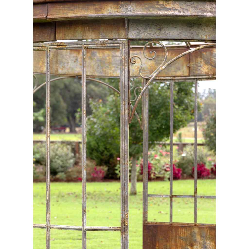 Aged Metal Gazebo Gray