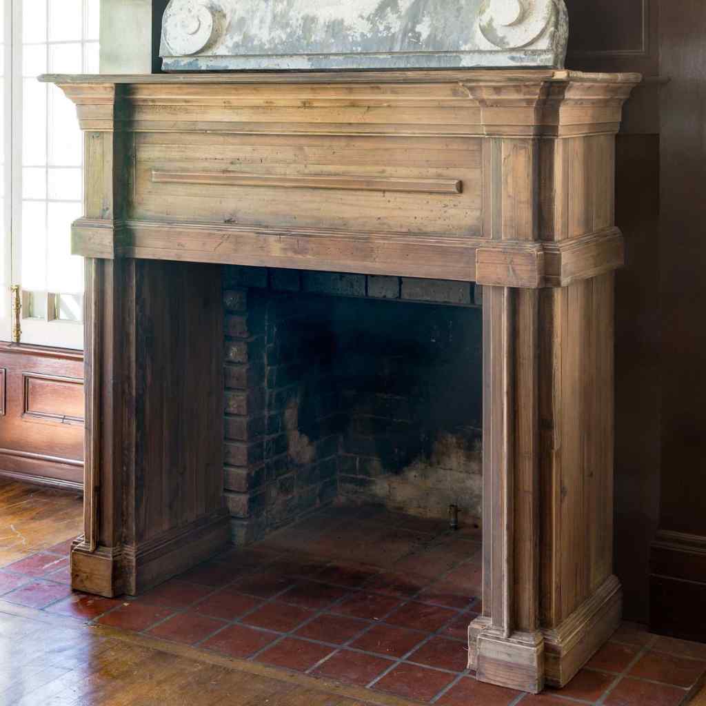Reclaimed Pine Fireplace Mantel Brown
