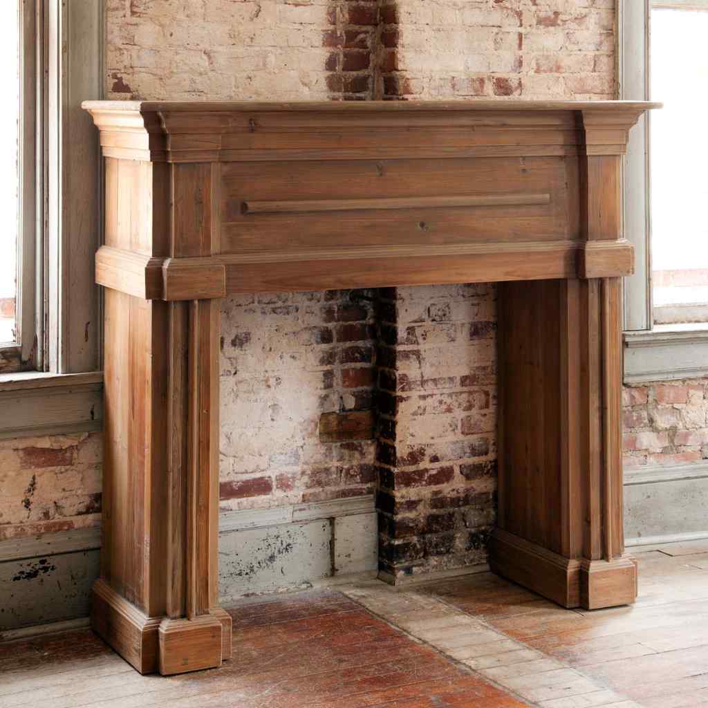 Reclaimed Pine Fireplace Mantel Brown