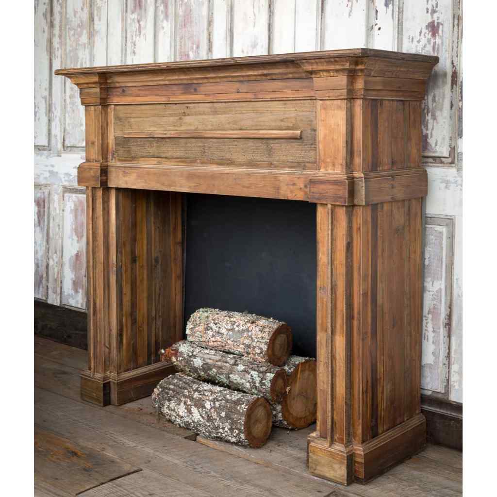 Reclaimed Pine Fireplace Mantel Brown