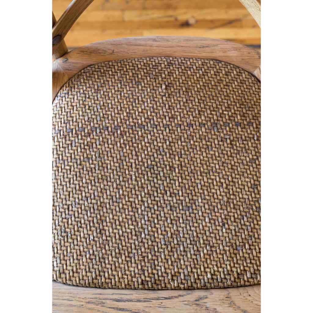 Wooden Cross Back Barstool Brown