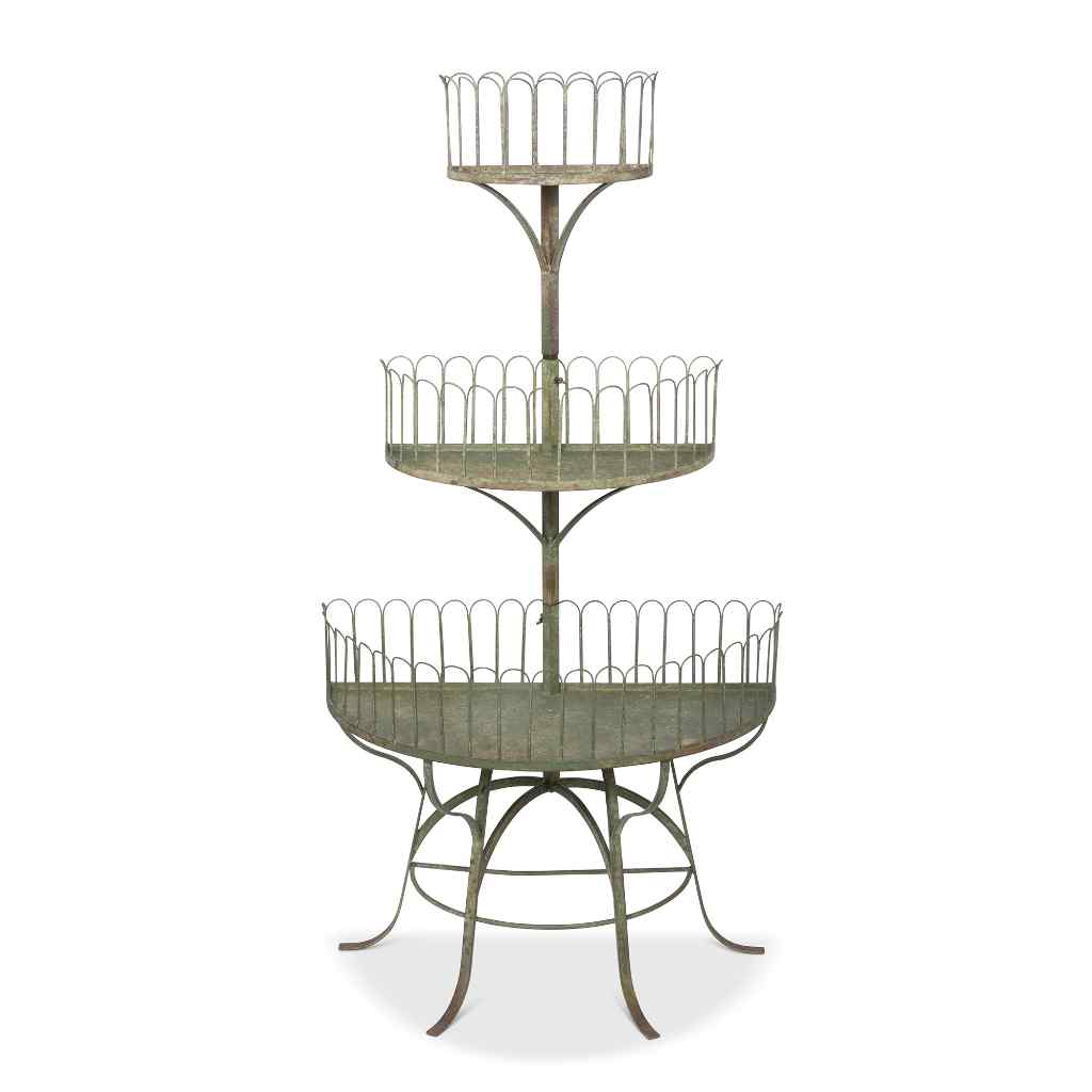Iron Conservatory Tiered Shelf Gray