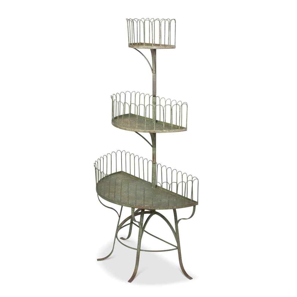 Iron Conservatory Tiered Shelf Gray