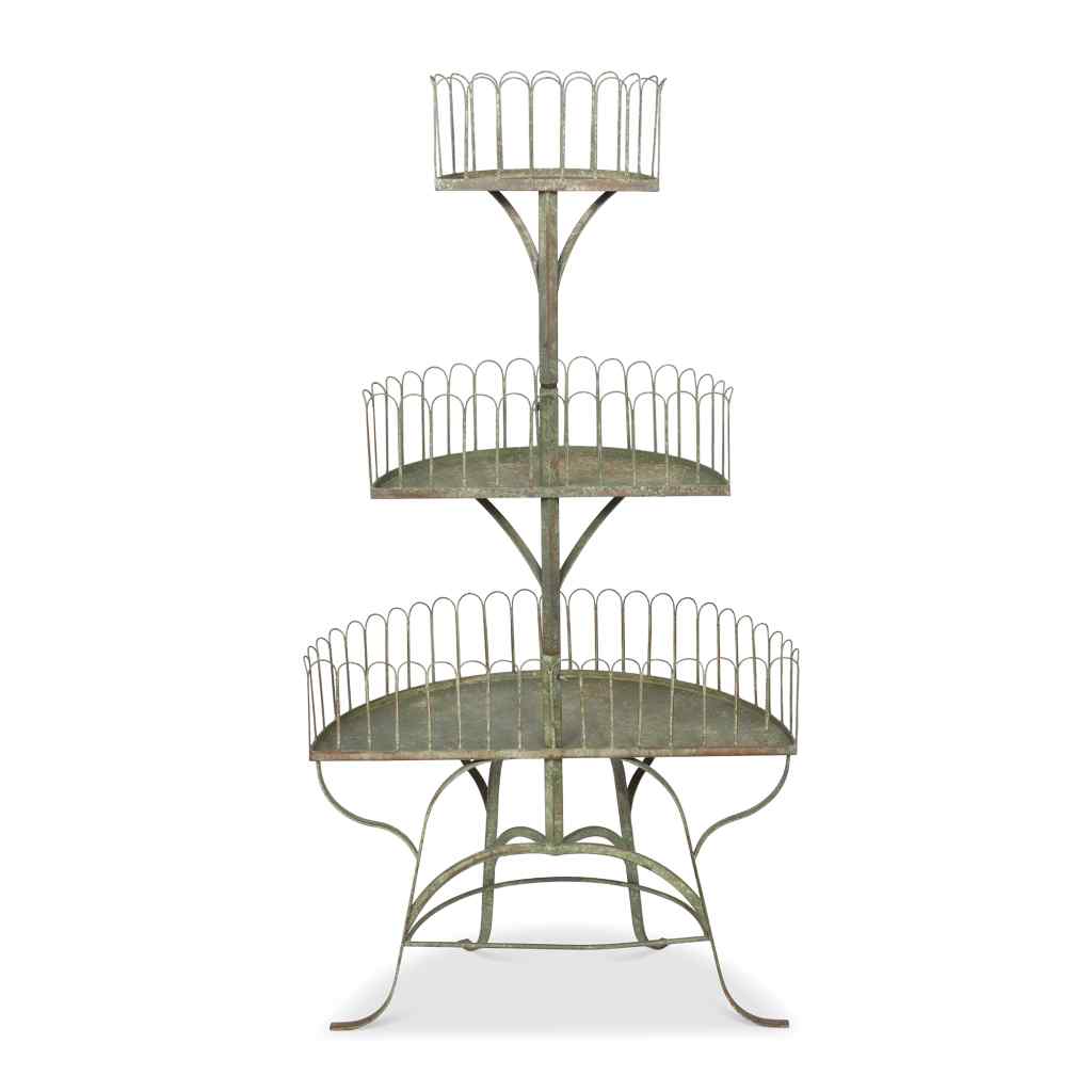 Iron Conservatory Tiered Shelf Gray