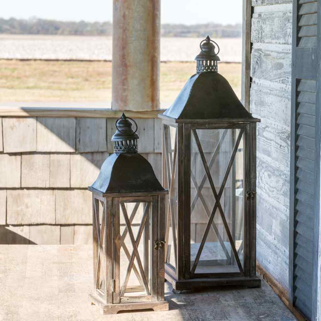 Country Club Lanterns, Set of 2 Brown