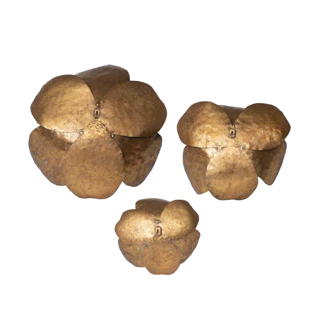 Antique Bronze Magnolia Wall Flowers, Set of 3 Bronze