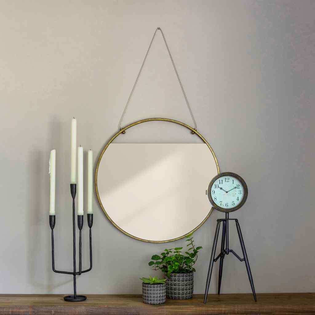 Gable Round Mirror Gold