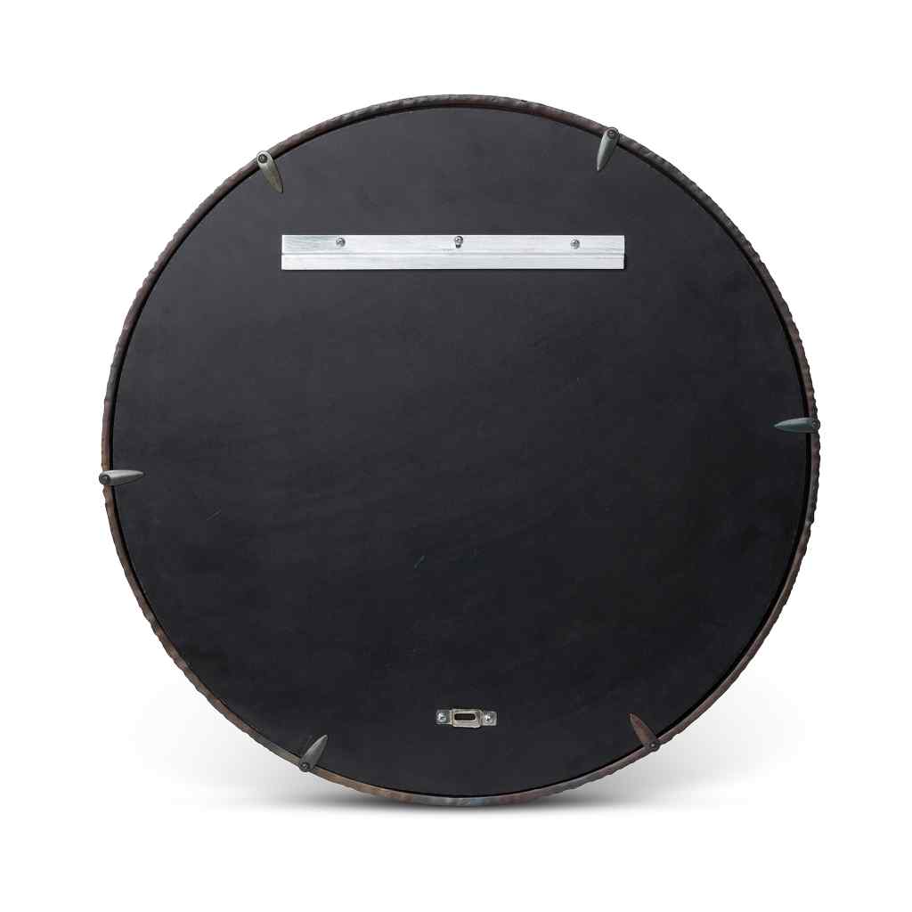 Scroll and Swag Framed Mirror, Small Black